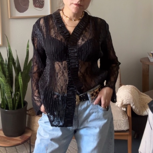 Vintage Great Cavalier by St Paul. Black Lace Top. - Picture 1 of 11